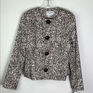 Charles Gray Pebble Round Neck Lined Jacket Small